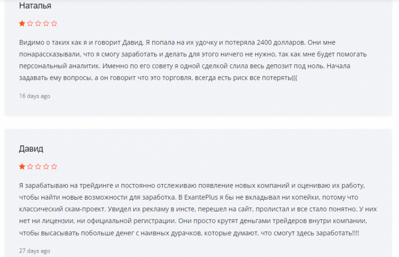 Exante Plus — отзывы о брокере exanteplus.com