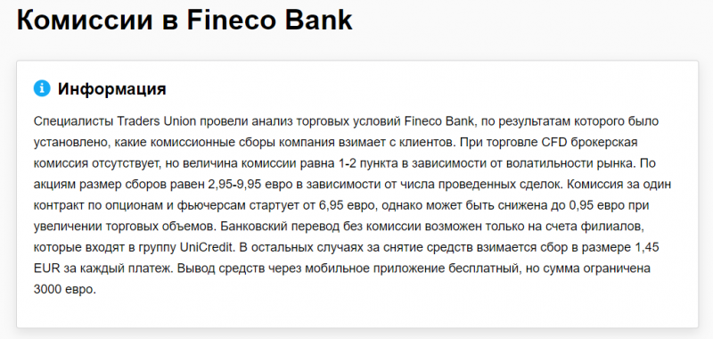 Отзывы о Fineco Bank Italy