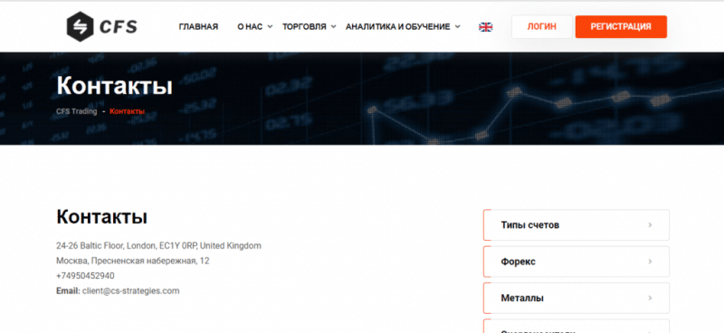 CFS — отзывы о брокере cf-strategies.com