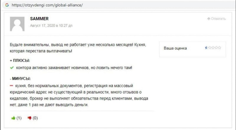 Подробный обзор и отзывы о работе Global Alliance