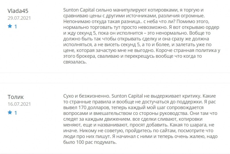 Sunton Capital Ltd: отзывы о сотрудничестве и экспертный обзор торговых условий