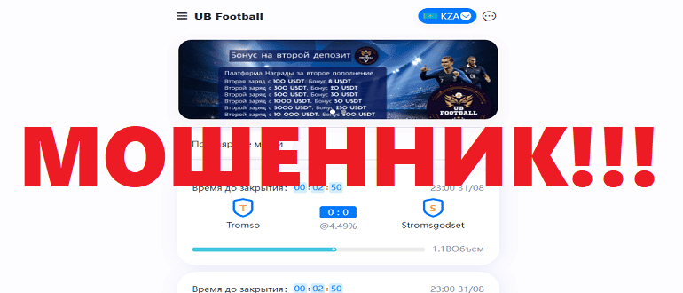 UB ФУТБОЛ отзывы и обзор проекта