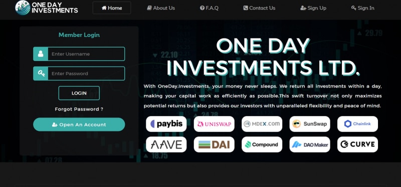 Остерегаемся. Oneday Investments (oneday.investments) — инвестиции в никуда. Как вернуть финансы с лживого инвест проекта. Отзывы