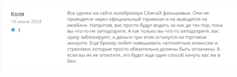 Брокер Ciberai X (ciberaix.com), отзывы клиентов о компании 2024. Как вернуть деньги на карту?