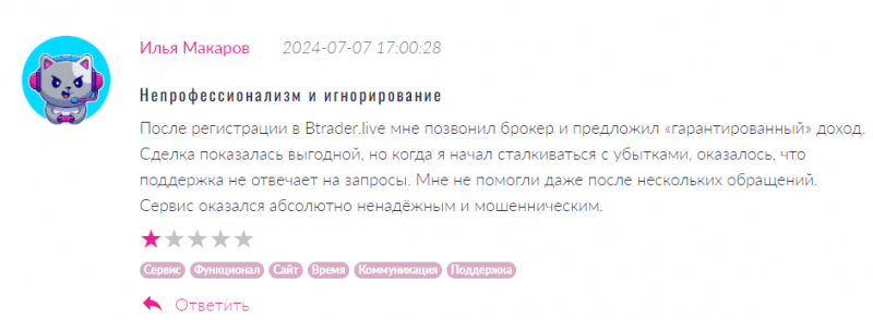 Брокер-мошенник Btrader — обзор, отзывы, схема обмана