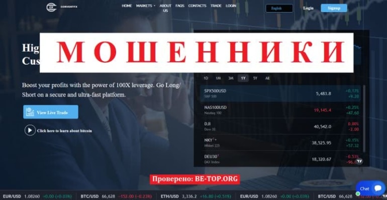 Corventfx - отзывы реальных трейдеров, вывод денег, условия