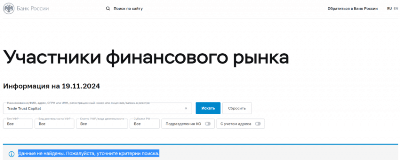 Отзывы о брокере Trade Trust Capital (Трейд Траст Капитал), обзор мошеннического сервиса. Как вернуть деньги?