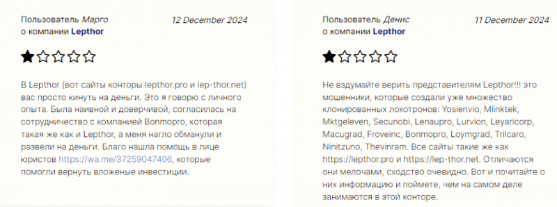 Проект Lepthor — отзывы, разоблачение