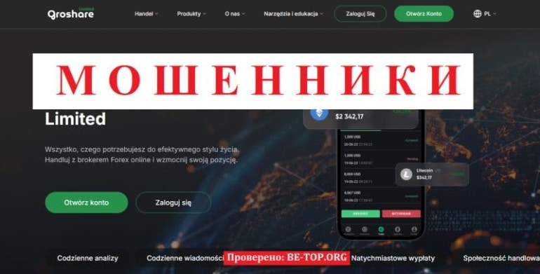 Опасный аферист Groshare Limited - не выводит деньги, отзывы