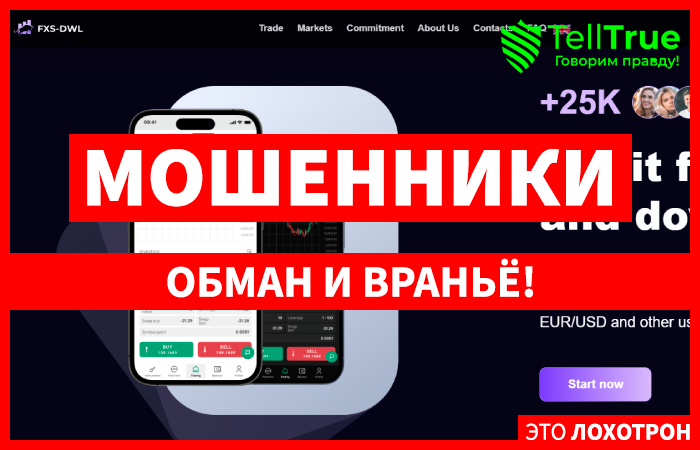 FXS dwl (fxsdwl.com) лжеброкер! Отзыв Telltrue