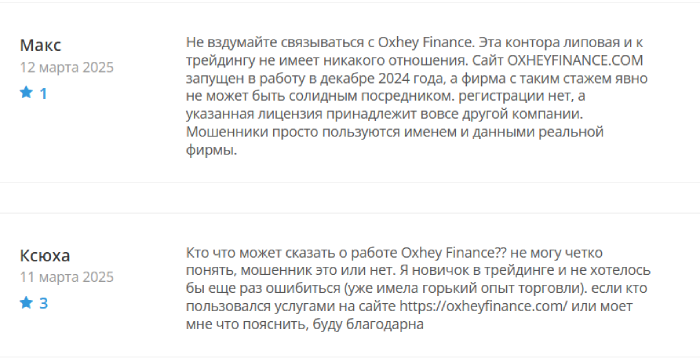 Oxhey Finance (oxheyfinance.com) лжеброкер! Отзыв Telltrue