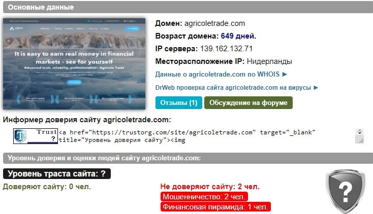 AgricoleTrade.com: проверка «на вшивость» и реальные отзывы о платформе