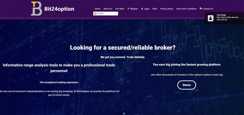 Bit24option — брокер-мошенник на финансовых биржах.
