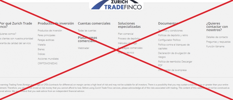 Zurich Trade Finco — отзывы о брокере zurichtradefinco.com